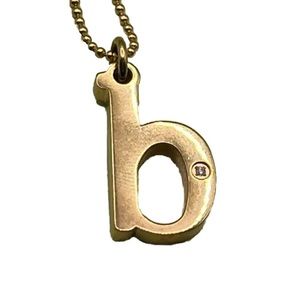 Kate Forty-Eight Goldtone Initial "b” Pendant With Chain Stamped Logo 36”